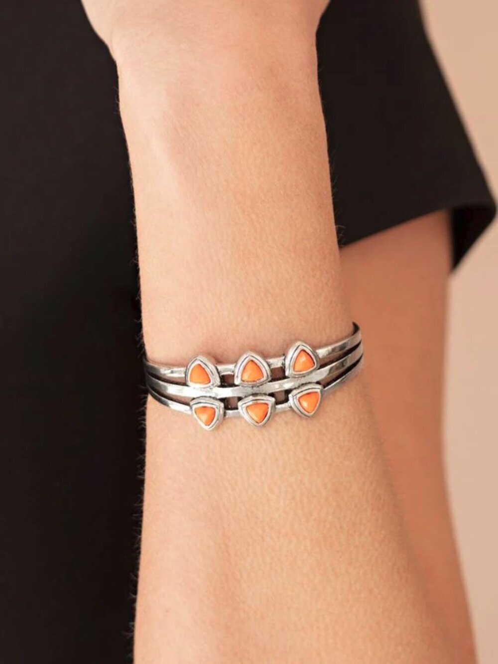 Paparazzi Jewelry Accessories - Tribal Triad - Orange Bracelet - Vintage